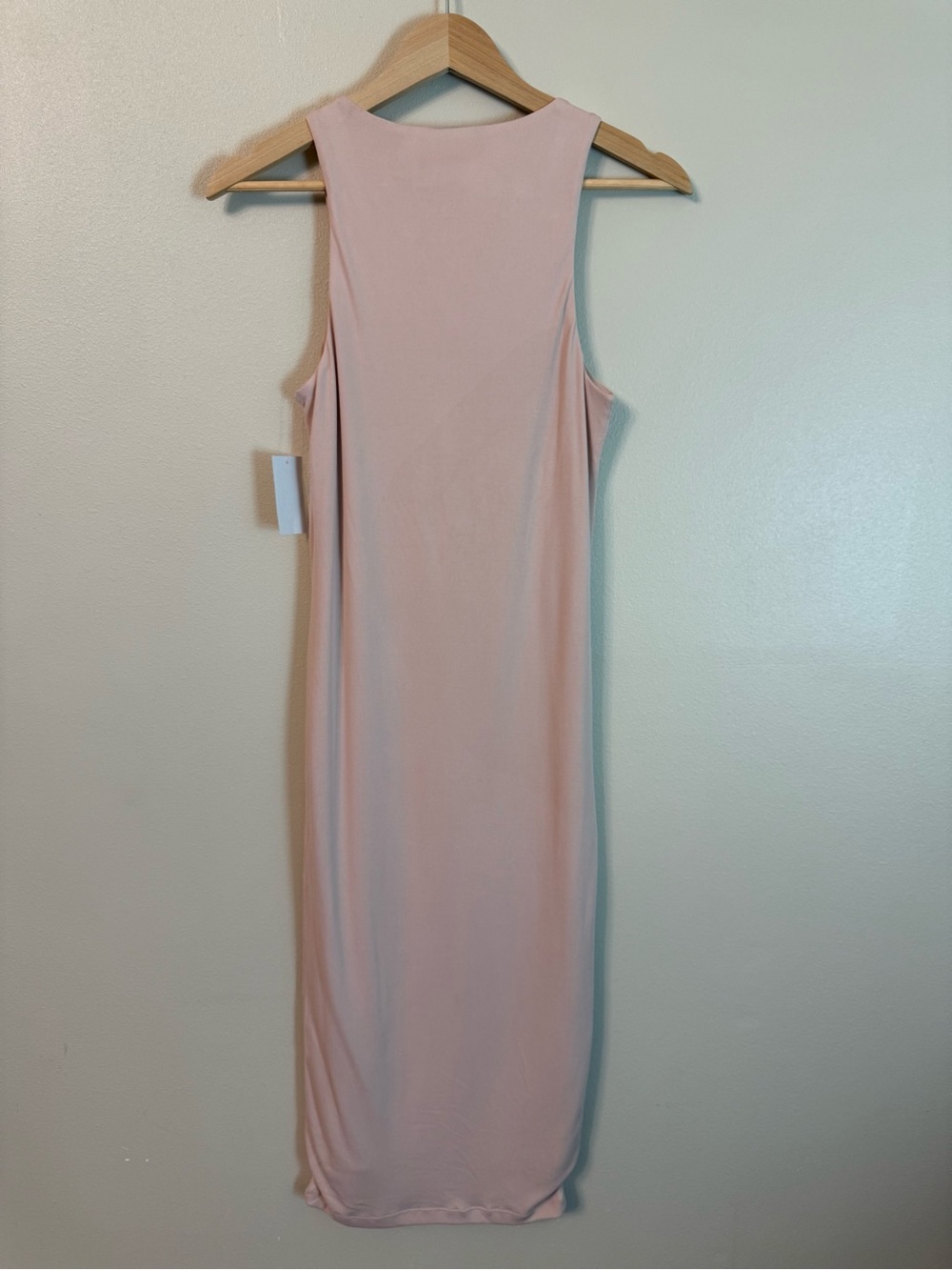 Good American Micro Rib Midi Dress Honey Pink NWT Size M Bodycon - Picture 6 of 10